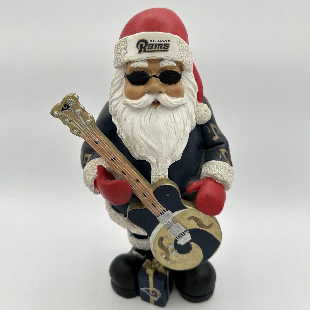 St. Louis RAMS Santa 10 1/2" tall team figurine, officially licensed by the NFL
